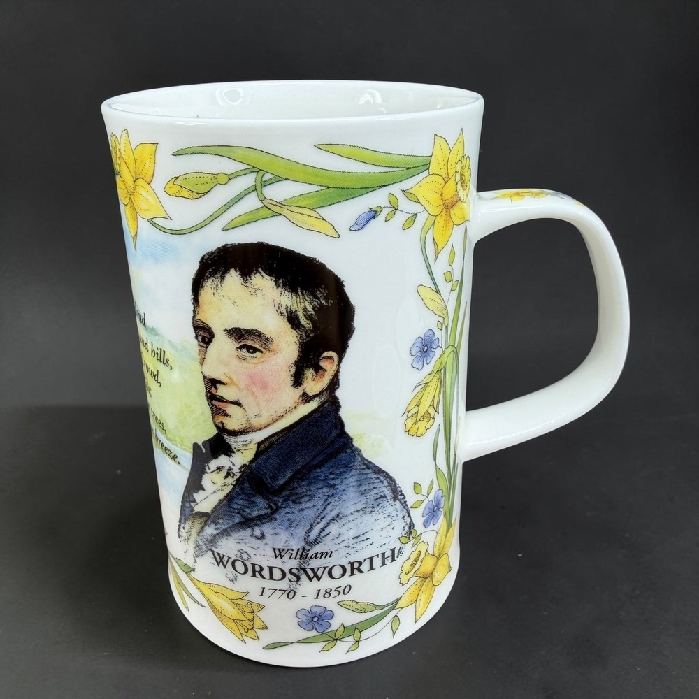 Dunoon William Wordsworth Fine Bone China Mug Cup Daffodils Made in England 4in